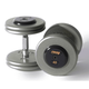 5 - 150 lb. Pro Style Gray Cast Iron Round Dumbbell Set w/ Straight Handle & Chrome Caps (Commercial Gym Quality) by Troy Barbell