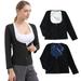 harmtty Women Sauna Suit Zipper Closure Long Sleeve Weight Loss Slimming Body Shaper Workout Jacket