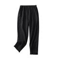 QUYUON Baseball Pants Loose Wide Leg Pants High Waist Straight Pants Casual Pants Workout Pants Women Long Pant Leg Length Joggers Pant Style N-3152 Black M