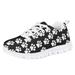 Suhoaziia Black Sneakers for Girls Fashion Boys Low Top Dog Paw Print Pattern Shoes Comfortable Ultralight Tennis Anti-Slip Lace Up Footwear Size 11.5