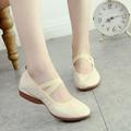 Fzm Dance Shoes For Women Leisure Women s Summer Soft Sole Solid Color Non Slip Wedges Round Toe Breathable Dancing Shoes White US Size 7