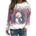 Women Raglan Baseball T-Shirt Casual Patchwork Long Sleeve Reindeer Graphic Tees Christmas Moose Elk Snowman Print Tops