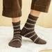 Ploknplq Mens Socks Thermal Socks for Mens Coral Socks Stripe Socks Colorful Lightweight Socks Casual Socks Winter Socks Funny Socks Ankle Socks Compression Socks Brown One Size