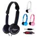 Bcloud Retractable Foldable Over-ear Headphone Headset with Mic Stereo Bass for Kids Lake Blue One Size