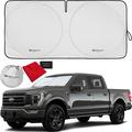 SHINEMATIX 1-Piece Windshield Sunshade Foldable Car Front Window Sun Shade for Most Sports Cars SUV Truck - Best Heat Shield Reflector Cover - Blocks Max UV Rays & Keeps Your Vehicle Cool -