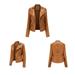 Fall jackets Women s Slim Leather Stand Collar Zip Motorcycle Suit Belt Coat Jacket TopsClassic Coats