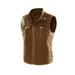 Wyongtao Men s Leather Motorcycle Vest Vintage Riding Biker Faux Leather Vests with Pockets Khaki XL