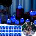 Mortilo Candles & Holders Blue Light Candles Blue Candles 24 Packs Flameless Blue Tea Lights Flickering Navy Blue Votive Candles For Birthday Wedding Party Festival Blue One Size