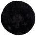 uxcell Faux Sheepskin Area Rug Indoor Soft Fluff Carpet Rugs for Bedroom Floor Sofa Cabinet Living Room 2x2 Feet Round Black