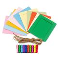 Pack of 10 colourful paper photo DIY paper hanging photo wall string clip picture hanging album frame party decorations