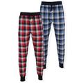 Men's Big & Tall Mens Hanes 2Pk Flannel Sleep Jogger Men'S Sleepwear by Hanes in Blue Red (Size 3XL)