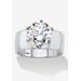 Women's 4 Tcw Round Cubic Zirconia Solitaire Ring In .925 Sterling Silver by PalmBeach Jewelry in Silver (Size 8)