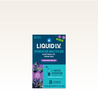 Liquid I.V. Kids Concord Grape 8-Pack Hydration Multiplier® For Kids - Hydrating Powdered Electrolyte Drink Mix Packet