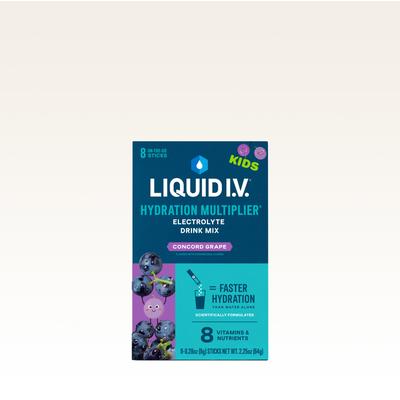 Liquid I.V. Kids Concord Grape 8-Pack Hydration Multiplier® For Kids - Hydrating Powdered Electrolyte Drink Mix Packet