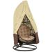 Patio Hanging Egg Chair Cover - Waterproof Outdoor Single Seat Wicker Swing Egg Chair with Stand Protector (Light Tan&Beige)