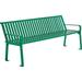 Global Industrial 6 ft. Outdoor Park Bench with Back Vertical Steel Slat Green Unassembled