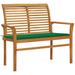 Irfora Patio Bench with Green Cushion 44.1 Solid Teak Wood