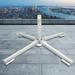 White Folding Iron Cross Beach Sun Umbrella Base Stand Holder Patio Outdoor Garden Foldable Metal Stand Holder Cross Frame Heavy Duty Parasol Base Umbrella Garden