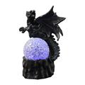 SDJMa Dragon Statue Figurine LED Lights Outdoor Statues Outdoor Decor Garden Sculptures Weather Resistant Garden Statues with Gazing Ball Dragon Decor for Patio Lawn Yard Decorï¼ˆWith batteryï¼‰