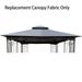 Fithood 10 x 10 Ft Patio Double Roof Gazebo Replacement Canopy Top Fabric Gray