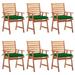 Walmeck Patio Dining Chairs 6 pcs with Cushions Solid Acacia Wood