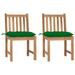 Walmeck Patio Chairs 2 pcs with Cushions Solid Teak Wood