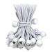 50PCS White Ball Bungee Cords 6 Inch Heavy Duty Outdoor Bungee Cord with Balls Tarp Tie Down Bungee Balls for Shelter Camping Cargo Tent Poles UV Resistant