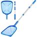 Pool Skimmer - Pool Net with 3 Section Pole 48 inch Pool Skimmer Net with Pole Total Length Pool Nets for Cleaning Fine Mesh Net Pool Skimmer Net Telescopic Aluminum Pole Great Pool Accessories