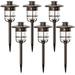 Solpex Solar Path Lights Outdoor Glass and Bronze Finished 2 Bright LEDs per Light Waterproof Automatic Solar Lights Outdoor for Patio Yard Lawn Garden and Landscape-Warm White (6 Pack)