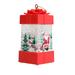 Farfi Christmas Lantern Vintage Santa Claus Reindeer Angel Snowman Portable Holiday Decoration Flameless Electronic Candle Lamp Night Light Party Supplies Gift (Red)