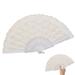 5 Pieces Elegant Rose Lace Floral Folding Hand Fans 9 Inch Suitable for Tea Party Fans Wedding Dancing Church Party Gifts