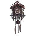 YRHH Cuckoo Clock Wooden Wall Clock Retro Pendulum Clock Handmade Quartz Clock Wall Clock Hanging Clock Cute Nursery Clock for Living Room Bedroom Home Decoration-Schwarz