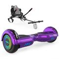 MEGA MOTION Hoverboard Go Kart, Hoverboards with Hoverkart for kids, 6.5 Inch Two-Wheel Self Balancing Electric Scooter with Bluetooth Speaker, with LED Lights, Gift for Children and Teenager