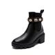 SUCHETA Autumn and Winter Chelsea Women Boots Big Yards Gem Hiking Boots Thick and Ankle Boots High-heeled Women England Style Short Boots Low Tube
