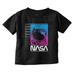 Vaporwave NASA Worm Logo Astronaut Toddler Boy Girl T Shirt Infant Toddler Brisco Brands 12M