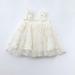 JWZUY Toddler Teen Girl Comfortable Cute Dress Square Neck Sleeveless Dress Cherry Print Dresses Mesh Patchwork Dress (1x Dress) White 5 Years