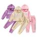 Godderr 3-24M Newborn Hooded Sweatshirt Set 2PCS Outfits for Girls Boys Tracksuit Sweatshirt Jogging Pants Set Autumn Winter Comfortable Long Sleeve Fashion Sweatshirt Set