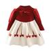 HIBRO Floral Shirt Toddler Girl Kids Toddler Child Baby Girls Long Sleeve Patchwork Bowknot Sweater Princess Dress Outfits