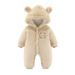 BJUTIR Baby Toddler Cute Bodysuits Boys Girls Long Sleeve Cute Cartoon Animals Solid Bear Ears Hooded Romper Jumpsuit Coat Outfit Clothes For 6-9 Months