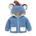 AKAFMK Girls Winter Coats Girls Outerwear Jackets and Coats Rain Coats for Girls Newborn Baby Girls Boys Winter Warm Coat Knit Outwear Hooded Jumpsuit Blue