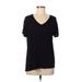 Nine West Short Sleeve T-Shirt: Black Tops - Women's Size Medium