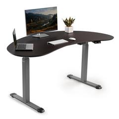 Inbox Zero Maryim 70" W Cashew Shape Height Adjustable Standing Desk Wood/Metal in Black | 70 W in | Wayfair 1143977E97A34A53BF7FA925772CB75E