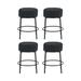 Everly Quinn Glendora 23.81" Counter Stool Set Upholstered/Metal in Gray/Black | 23.81 H x 17.72 W x 17.72 D in | Wayfair