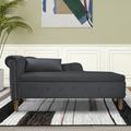 House of Hampton® Gloryvee Upholstered Chaise Lounge Wood/Velvet in Black | 28.3 H x 58.3 W x 28 D in | Wayfair CB8B909CDB46416590811775BCD67524