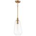 Babylon 1-Light 7.5" Wide Satin Brass Pendant Light