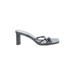 Zara Heels: Slip-on Chunky Heel Casual Black Print Shoes - Women's Size 39 - Open Toe