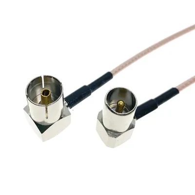 cable TV Male Right Angle TO TV IEC female Right Angle connector coaxial 75 ohm Cable RG179