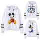 Disney Mickey Mouse Women Patchwork Hoodies Ladies Fashion Hooded Sweatshirt Long Sleeve Printed