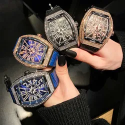 PINTIME Couple montres hommes montres automatique Quartz homme horloge mâle luxe Reloj diamant grand grand chiffre arabe cadran montre