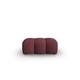 Pouf 1 place en tissu chenille bordeaux